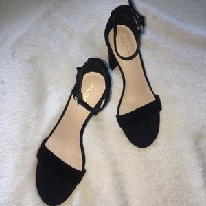 Aldo black suede heels